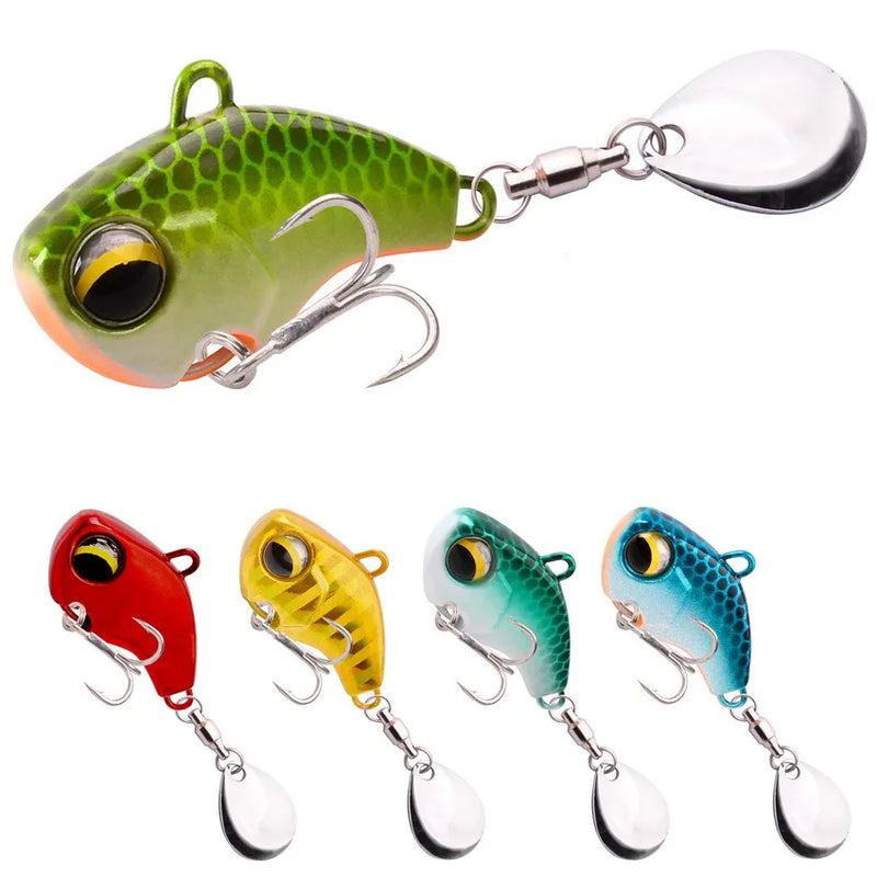 1Pcs Rotating Metal VIB vibration Bait Spinner Spoon Fishing Lures 6g/14g/26g Jigs Trout Wobbler Fishing Hard Baits Tackle Pesca