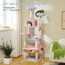 Multi-Level Cat Tree Tower with Scratching Posts&Board, Hammock, Cat Condo, Spacious Top Perch,Dangling Balls for Indoor Cats