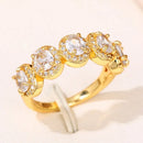 Huitan Elegant Oval Cubic Zirconia Women Rings New Trendy Engagement Wedding Accessories Silver Color/Gold Color Fashion Jewelry