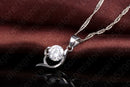 Latest Shinning Woman Gift 925 Sterling Silver  Jewelry CZ Pendant Necklace Earring Lady Wedding Engagement Set With Box