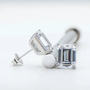 KNOBSPIN D VVS1 Smaragdgeschliffene Moissanit-Ohrringe s925 Sterlingsilber mit 18 Karat Weißgoldplattierung Ohrringe für Damen Edler Schmuck