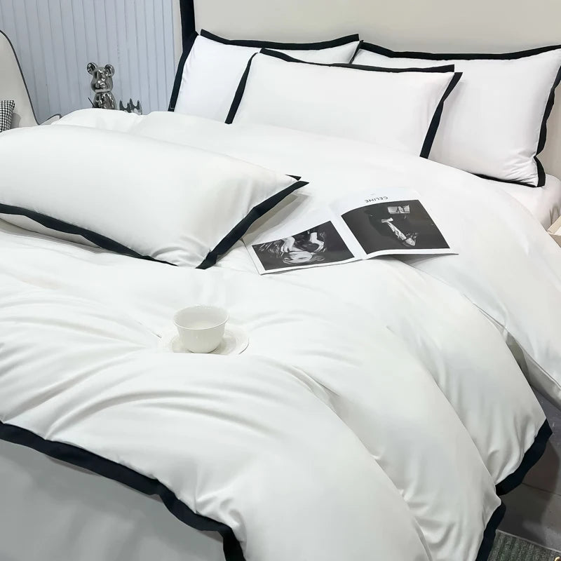 Simple Style Bedding Sets постельное белье Washed Brushed Duvet Cover with Pillowcase Luxury Bedsheets Set Queen/King Size Bed