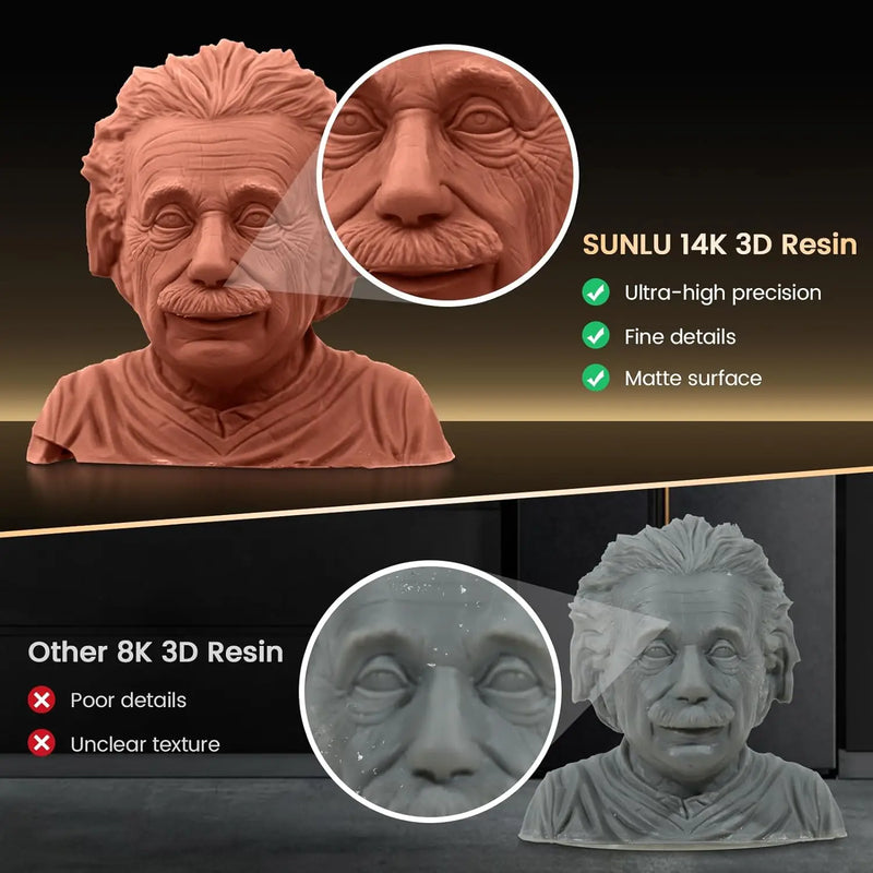 SUNLU 14K High Precision Resin 405nm UV Resin 1KG For LCD 3D Printer Material For Fast Curing  405nm UV Photopolymer Resin