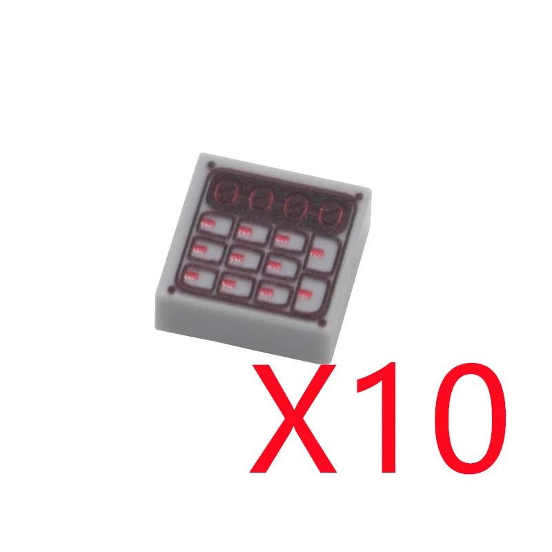 MOC City Building Blocks Character Accessories Mini Brick Audio Computer Brick Control Center Radar Keyboard Pattern Toy K037