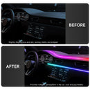 Auto-LED-Ambientebeleuchtung USB 64 Farben Acrylstreifen 110cm Vollfarben RGB Auto Innenraum Versteckte App Fernbedienung Atmosphäre Lampe