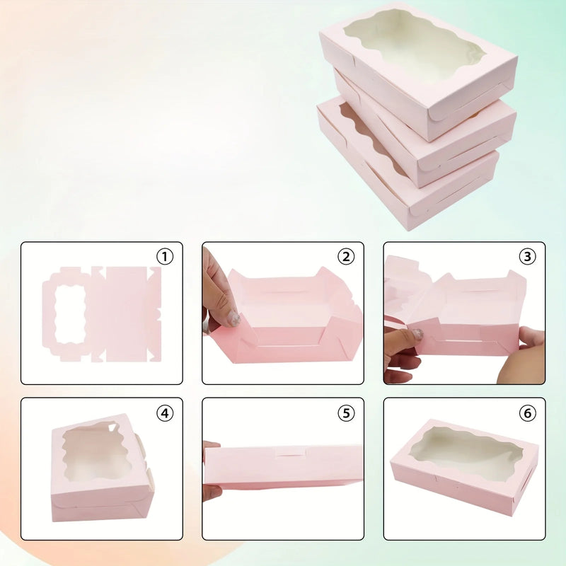 5/10pcs Window cake box, birthday, wedding, Valentine's Day cake and pastry box, kraft paper gift box suitable for Thanksgiving