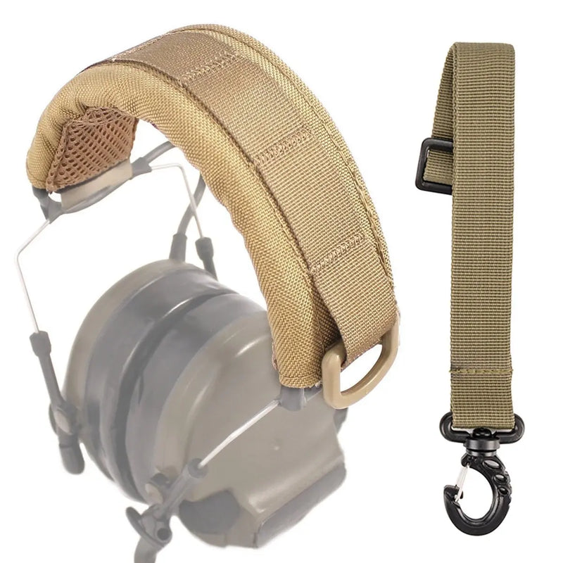 Tactical Modular Headset Cover Molle Headband Military Earphone Microphone Protection Case Hunting Earmuff Headphone Stand Strap