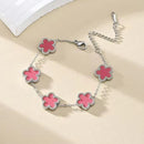 Adjustable Stainless Steel Bracelet Double Sided Bracelets Five Leaf Petals Flower Gold Plated Clover Women Fashion Jewelry