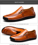 Handmade Leather Men Shoes High Quality Men Loafers Comfortable Soft Sole Walking Shoes Hot Sale Moccasins Men Driving Shoes New