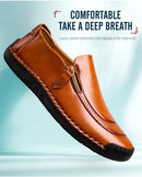 Handmade Leather Men Shoes High Quality Men Loafers Comfortable Soft Sole Walking Shoes Hot Sale Moccasins Men Driving Shoes New