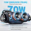 W-KING (120W PEAK)70W Portable Loud Bluetooth Speakers with Wireless Microphone,  Waterproof Outdoor Wireless Bluetooth
