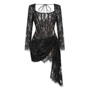 The Lace Hour | Strapless Lace-Panel Sheath Mini Dress