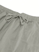 Men Linen Wide Leg Casual Pants Loose Lightweight Trousers Breathable Summer Spring Fall Daily Wear