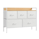 SONGMICS Dresser wardrobe 5 fabric drawers with handles metal rack industrial design
