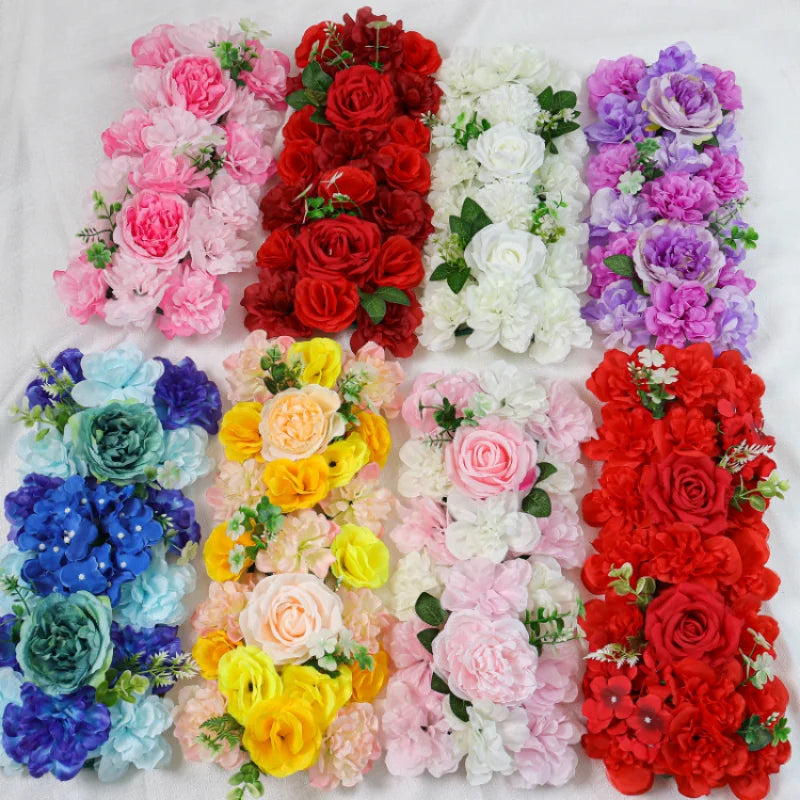 Artificial Flowers Row Arch DIY Wedding Birthday Party Home rose peony Wall Background Banquet Table Arrangement Decoration