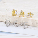 Einfache Metall 925 Sterling Silber Ohrnadel 26 Buchstaben Kleine Ohrringe Zirkon Exquisite Buchstabenohrringe Süße Mädchen Schmuck Geschenke