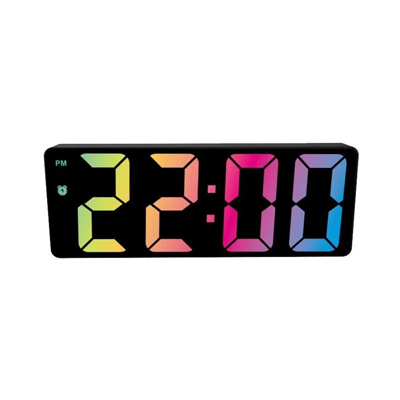 LED Mirror Digital Alarm Clock Voice Control Table Clock Snooze Function 3 Brightness Adjustable 12/24H Electronic LED Clocks