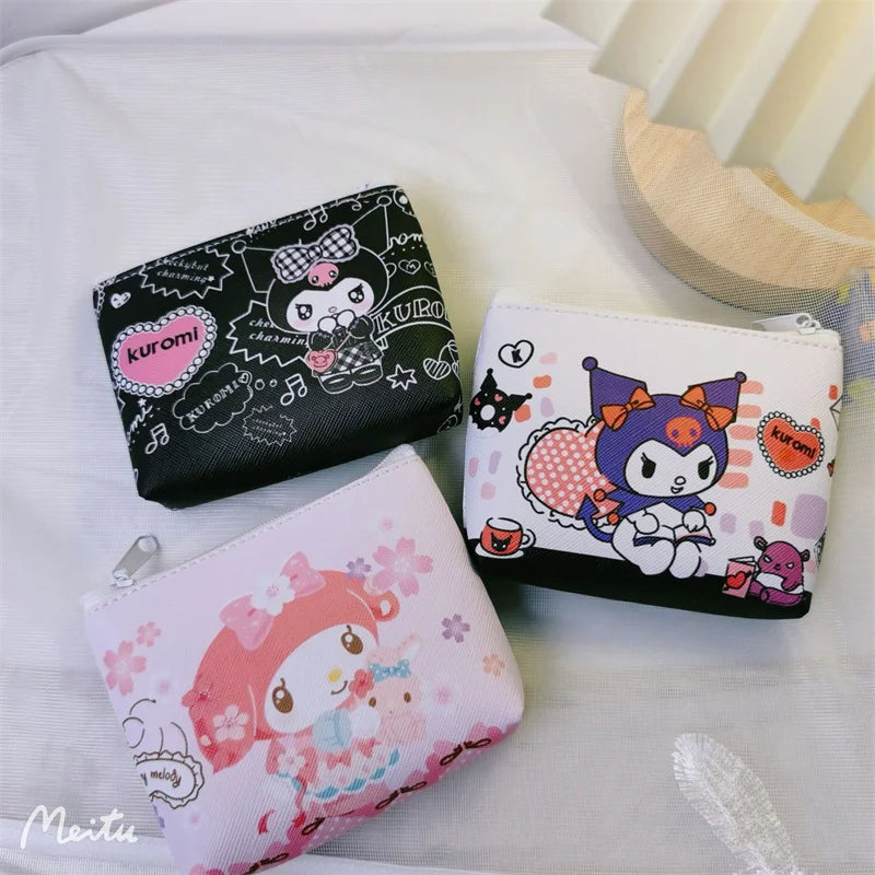 20 pcs/lot Sanrio Kawaii Melody Kuromi Cinnamoroll Pencil Case Cute Pencil Box Coin Purse Stationery Pen Bag School Supplies