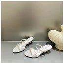 The 'Soleil' Square-Toe Silk Sandals