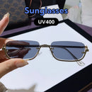 Unisex Half Frame Square Premium Sunglasses Trendy and Personalized UV Resistant Travel Beach Walk The Show Shades Glasses