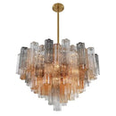 The Amber Orbit | Tiered Glass Chandelier with E14 Sockets