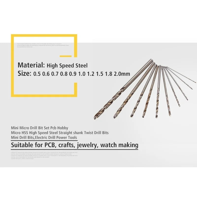 Micro Mini Hand Drill Bits Set Manual Pin Vise Woodworking for Model Resin Jewelry Hole Maker Puncher Craft Tools