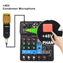TEYUN 4-Channel Professional Sound Mixer Console Mini Audio Mixer Sound Card Computer Input 48v Power USB Computer Record NA4