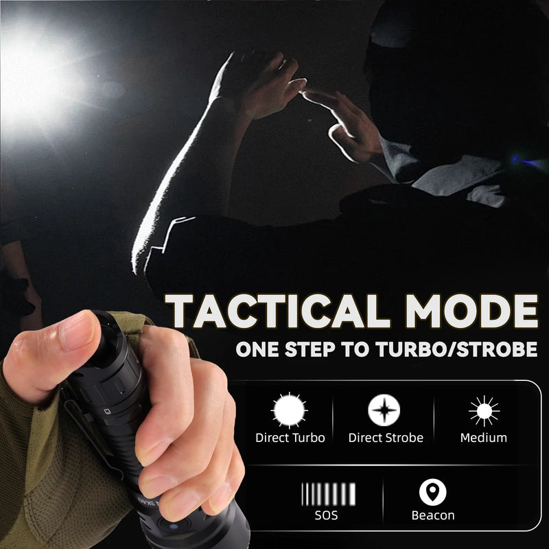 NEW SOFIRN SK40 3200lm Tactical Flashlight 580m Powerful Bright SFT70 LED IP68 waterproof Torch with Dual Switch