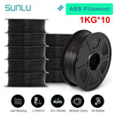 SUNLU 10KG PETG/ABS Filamente 10 Rollen 3D-Filament 1KG/Rolle 1.75mm 100% Filament ordentlich aufgereiht für den 3D-Druck aus der EU USA