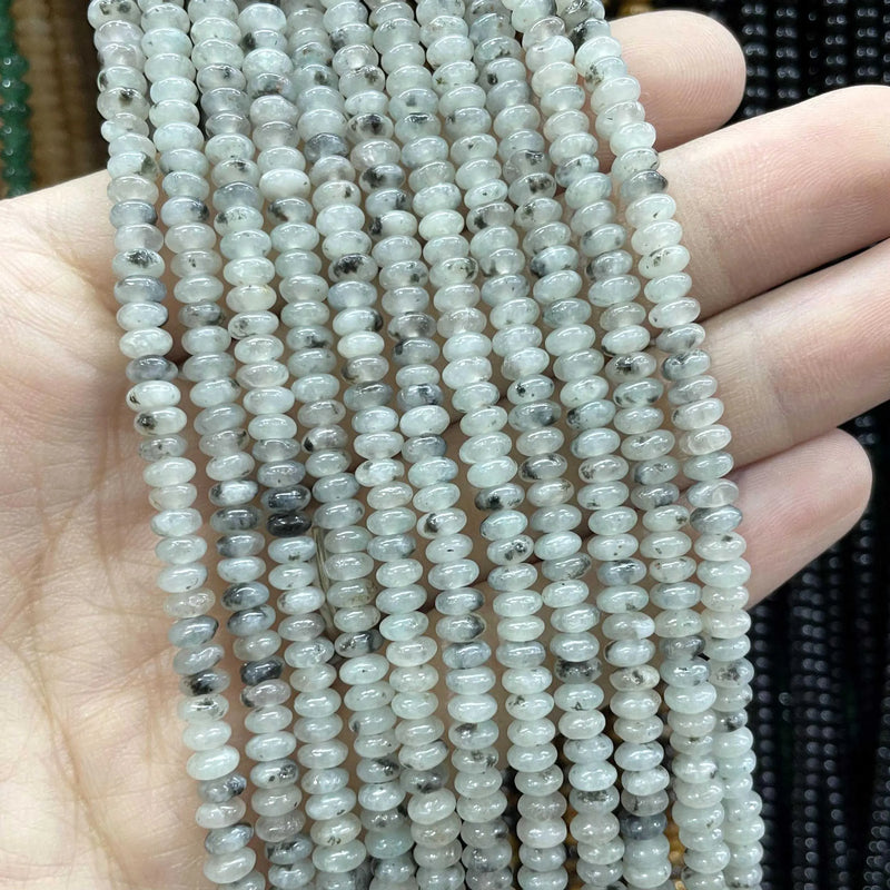 Natural Agates Tiger Eye Chalcedony Jades Stone Round Rondelle Spacer Beads For Jewelry Making Diy Bracelet Accessories 2X4mm