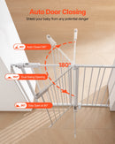 SucceBuy Baby Gate 28/30/36 Inches High Dog Gate Easy Step Walk Thru Child Pet Security Pressure Mount Kit Wall Cups Doorways