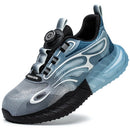 Fashion Sneakers Steel Toe Shoes Work Boots Men Puncture-Proof Safety Shoes Rotating Button Security Protective Shoes Light