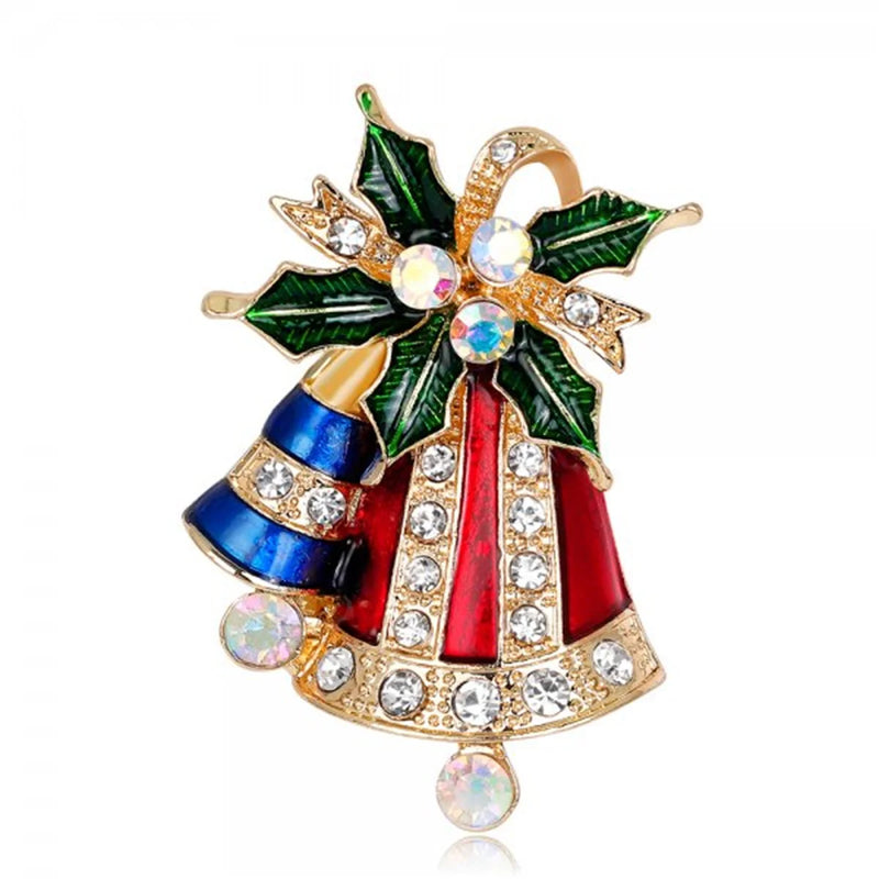 2024 New Exquisite Xmas Enamel Pin Snowman Santa Claus Tree Bells Brooch For Women Christmas Gifts Accessories Fashion Jewelry