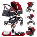 Kinderwagen 3 in 1, vierrädriger Kinderwagen, 2 in 1 Babyauto, leichte Kinderwagen, Multifunktionskinderwagen, Kinderwagen, Poussette