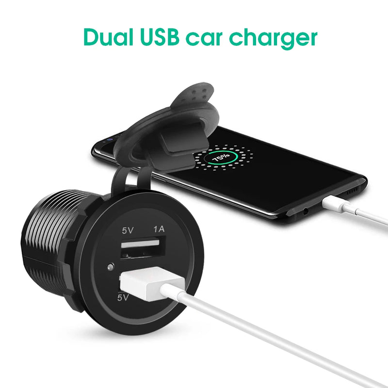 5V 3.1A 12V Dual USB C Car Charger Fast Charging USB PD QC3.0 Fast Charger For iPhone Samsung Xiaomi Car Phone Charger Adapter