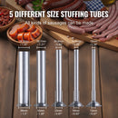VEVOR Electric Sausage Stuffer Vertical Meat Stuffer Speed Control and Foot Pedal Made of 304 Stainless Steel 5 Stuffing Tubes