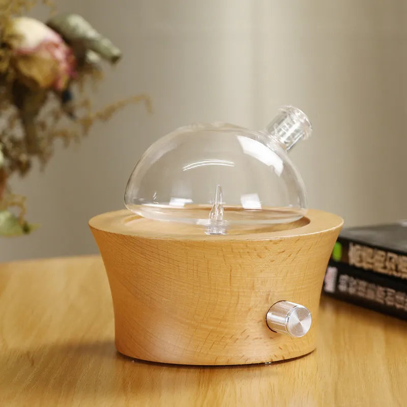 20ML Wooden Glass Aromatherapy Pure Essential Oils Diffuser Waterless Aroma Diffuser Air Nebulizer Household Humidifier For Home