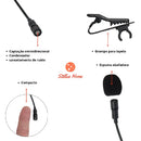MICROPHONE LAPELA CONDENSER WITH ISOLANT FOAM THE NOISE CLEAR AND PROFESSIONAL CAPTATION