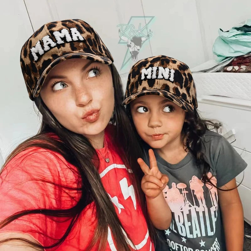 Parent-Child Hats Fashion Letter Print Mother Daughter Son Family Matching Baseball Caps Corduroy Trucker Hats