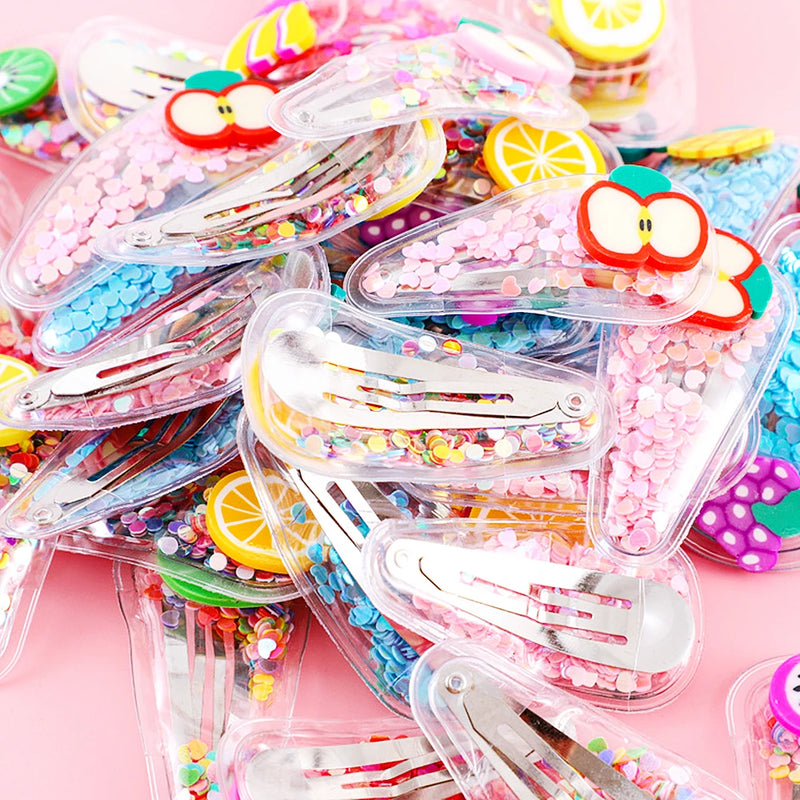 12Pcs Cute Girls Fruit Hairpins Girls Birthday Party Gifts Pinata Filler Carnival Easter Party Kindergarten Back to School Gifts
