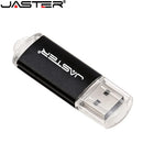 JASTER USB-Flash-Laufwerke 64 GB 32 GB Metall 16 GB USB 2.0 8 GB Schwarz 4 GB Speicherstick Pendrive Kostenloses individuelles Logo Werbegeschenk Schlüsselring