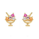 TIANDE Gold Color Ice Cream Shape Stud Earrings for Women Color  Zircon Piercing Small Earrings 2023 Fashion Jewelry Wholesale