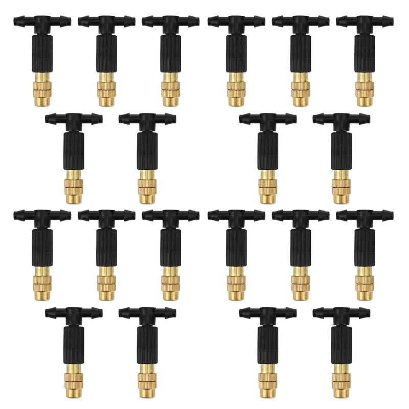 5-100Pcs Outdoor Misting Cooling System Garden Irrigation Watering 1/4'' Brass Atomizer Nozzles 4/7mm Hose Garden Sprinkler Head
