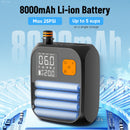 SUP Electric Pump 25PSI Electric SUP Air Pump with LED Light 12V DC 8000mAh Power Bank for Inflatable Paddle Boards Tents