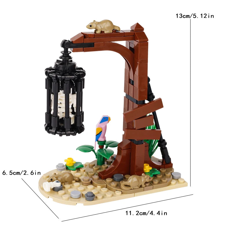 MOC Medieval Castle Building Blocks kit Tent Campfire Siege Car Hanging Cage Trial Bench Guillotine Weapon Toys Gifts Mini Brick