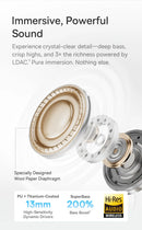 Baseus Bass BS1 NC -40dB Realtime Adaptive ANC Wireless Earbuds Bluetooth 6.0 Semi-Open Earphones LDAC Hi-Res Audio 6-Mic AI ENC