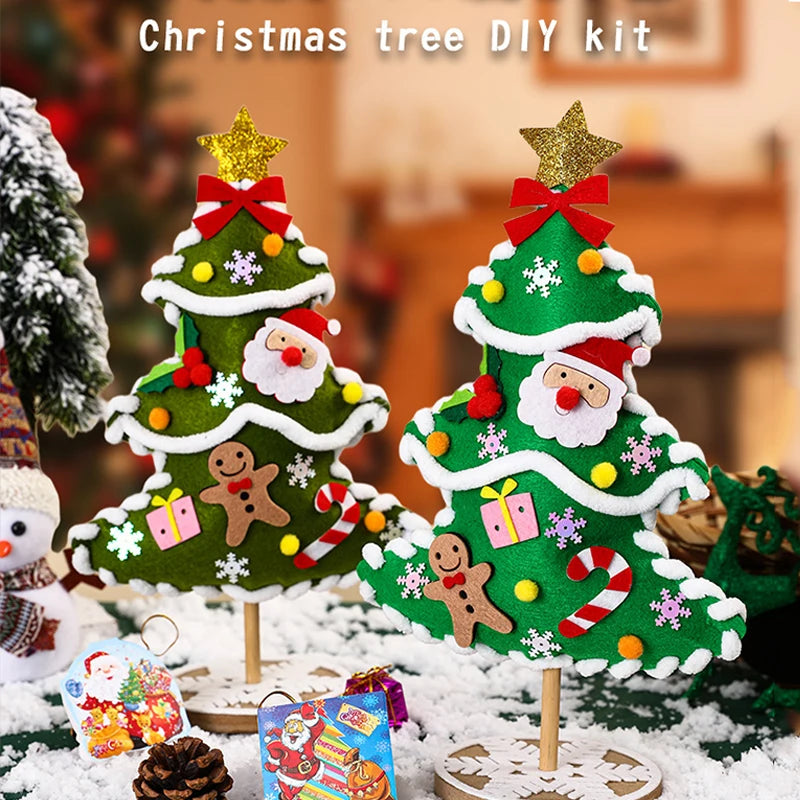 DIY Christmas Tree Crafts Kits for Children Christmas Decoration Handmade Toys Puzzle Craft Kit Children Toys Christmas Gifts