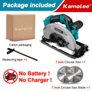 Kamolee 7 inch 21V 6.0Ah 6000mAh Electric Circular Saw  for Home DIY Compatible Makita 18V Battery