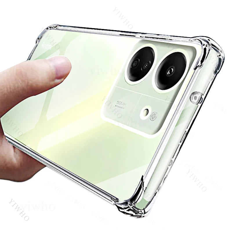 Transparent Phone Case for Xiaomi Redmi 13C New Ultra Thin Soft TPU Silicon Gel Camera Protect Back Clera Cover 13 C 23100RN82L