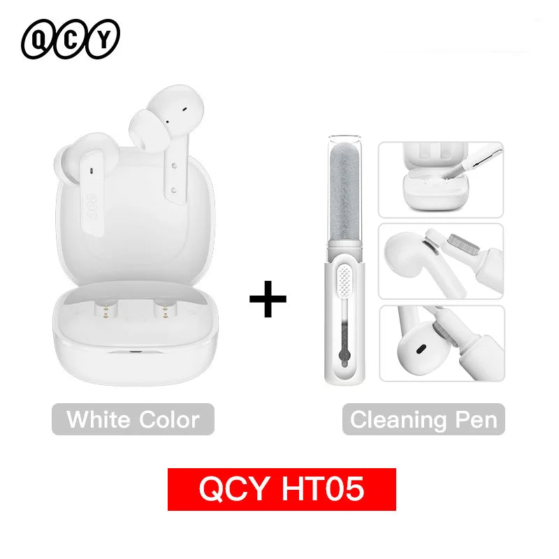 QCY HT05 ANC Wireless Earphones 40dB Active Noise Cancelling Bluetooth 5.2 Headphones 6 Mic ENC HD Call Headset TWS Earbuds